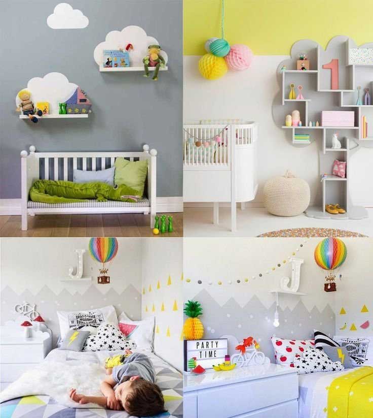 مجموعه ای مدرن از چیدمان های مشابه برای اتاق خواب کودک  